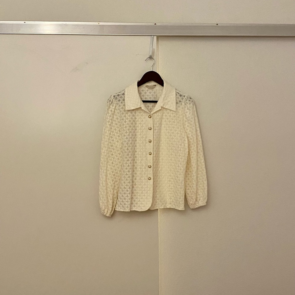Korean Style Ivory shirt with delicate buttons